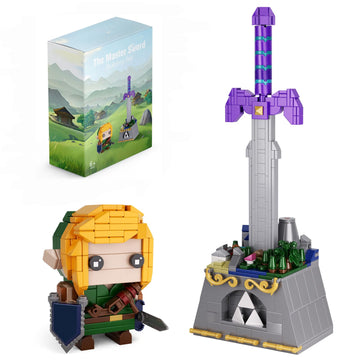 Latephiy The Master decorative replica blade Building Kit with Link Action Figures Building Set  BOTW 2 in1 Micro Hyrule Building Blocks Set  Birthday Party Decorations Supplies  Gifts for Fans Kids mature-themeds