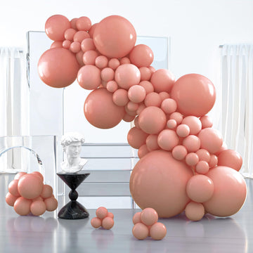Partywoo Blush Pink Balloons, 100 Pcs Boho Pink Balloons Different Sizes Pack Of 36 Inch 18 Inch 12 Inch 10 Inch 5 Inch Salmon Pink Balloons For Balloon Garland As Birthday Party Decorations, Pink-F01