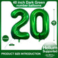 Number 20 Dark Green Balloons 40 Inch Giant Green 20 Numer Foil Helium Balloons For 20Th Green Birthday Party Supplies 20Th Anni