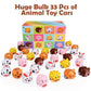 33 Pcs Mini Animal Pull Back Toy Cars for Boys Girls Kids Toddlers, Party Favors Teacher Classroom Treasure Box Prizes, Pinata F