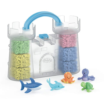 Educational Insights Playfoam GO! Squishy Sandcastle Play Set with Assorted Colors & 5 Sand Animal Toys, Fidget, Sensory Toy and