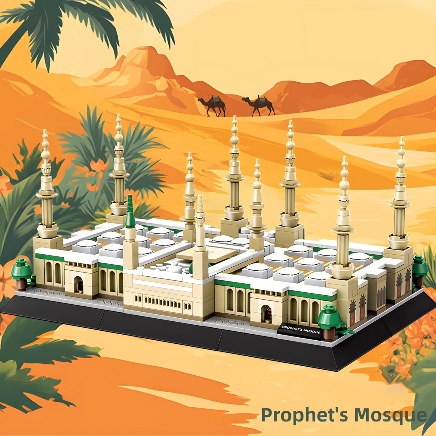 Csnrhg Medina Prophet Mosque Building Block Set Educational Architecture Toy For Ages 6+ Kids And Adults For Eid Al-Fitr 594 Pie