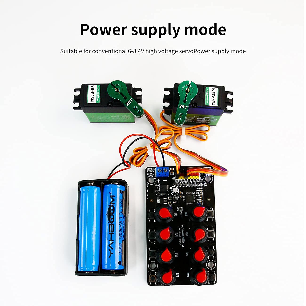 Yahboom RC Servo Tester 8 Channels Servo Motors Controller Centering Tool with Over-Current Protection, 2 Control Modes Support