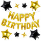 Happy Birthday Balloons Banner, Gold Happy Birthday Foil Balloons 16 Inch Mylar Foil Letter Balloons With 8 Pcs Black Gold Star