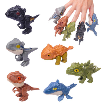 Zwish 6Pcs Biting Finger Dinosaurs Toy Collectibles For Display, Play And Dinosaur Biting Fingers Puppet Model Figure Novelty To