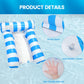 2 Pack Inflatable Pool Floats 4-in-1 Pool Hck with Bottom Mesh 3 Tubes Inflatable Hck for mature-themeds Portable Floating Chair Bed for Travel  Swimming Pool Hot Tub