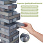 Apudarmis Giant Tumble Tower (Stack From 2Ft To Over 4.2Ft), 54 Pcs Pine Wooden Stacking Timber Game With 1 Dice Set - Classic Block Giant Outdoor Game For Teens Adults Family (Gray)