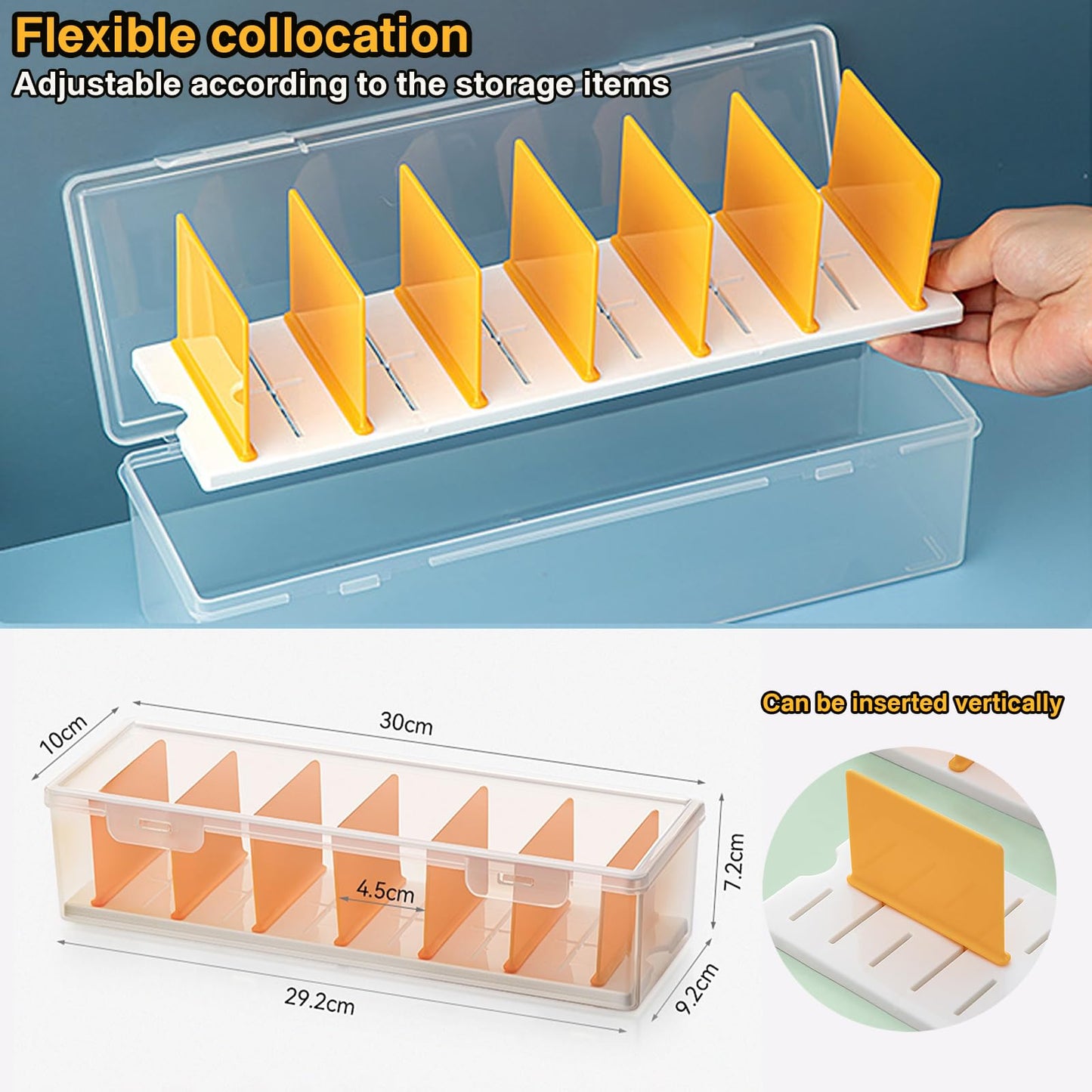 Egektbh 2 Pack Card Game Organizer With 7 Removable Dividers, Plastic Card Case For Trading Card Holds 700+Card, Clear Storage C