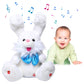 Miaodam Peek A Boo Bunny Stuffed Animal, Singing Baby Toys For Kids, Children Song & Lullabies Easter Bunny Rabbit Repeats What