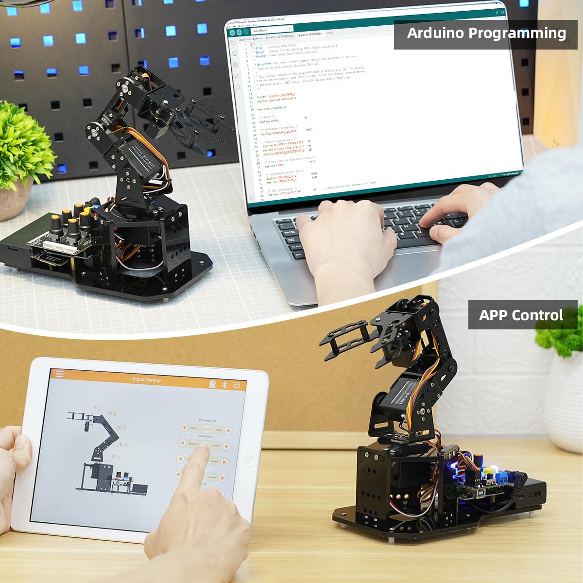 Robotic Arm With Arduino 5Dof/Axis Ai Smart Robot Arm Open Source Stem Educational Building Robotics & Engineering Kits, Science