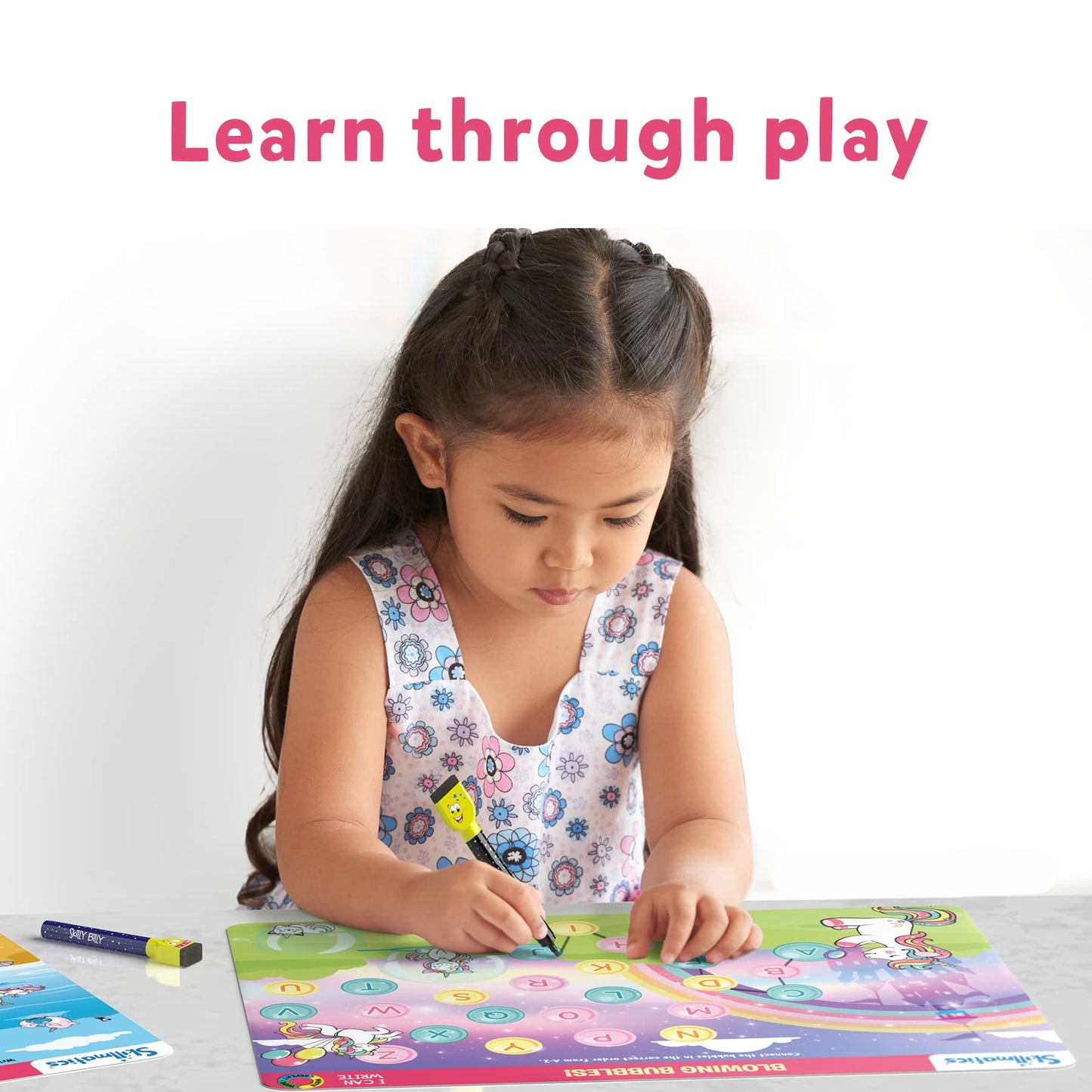 Skillmatics Educational Toy - I Can Write Unicorns, Preschool & Kindergarten Learning Activity For Kids, Toddlers, Supplies For Classroom, Gifts For Girls & Boys Ages 3, 4, 5, 6