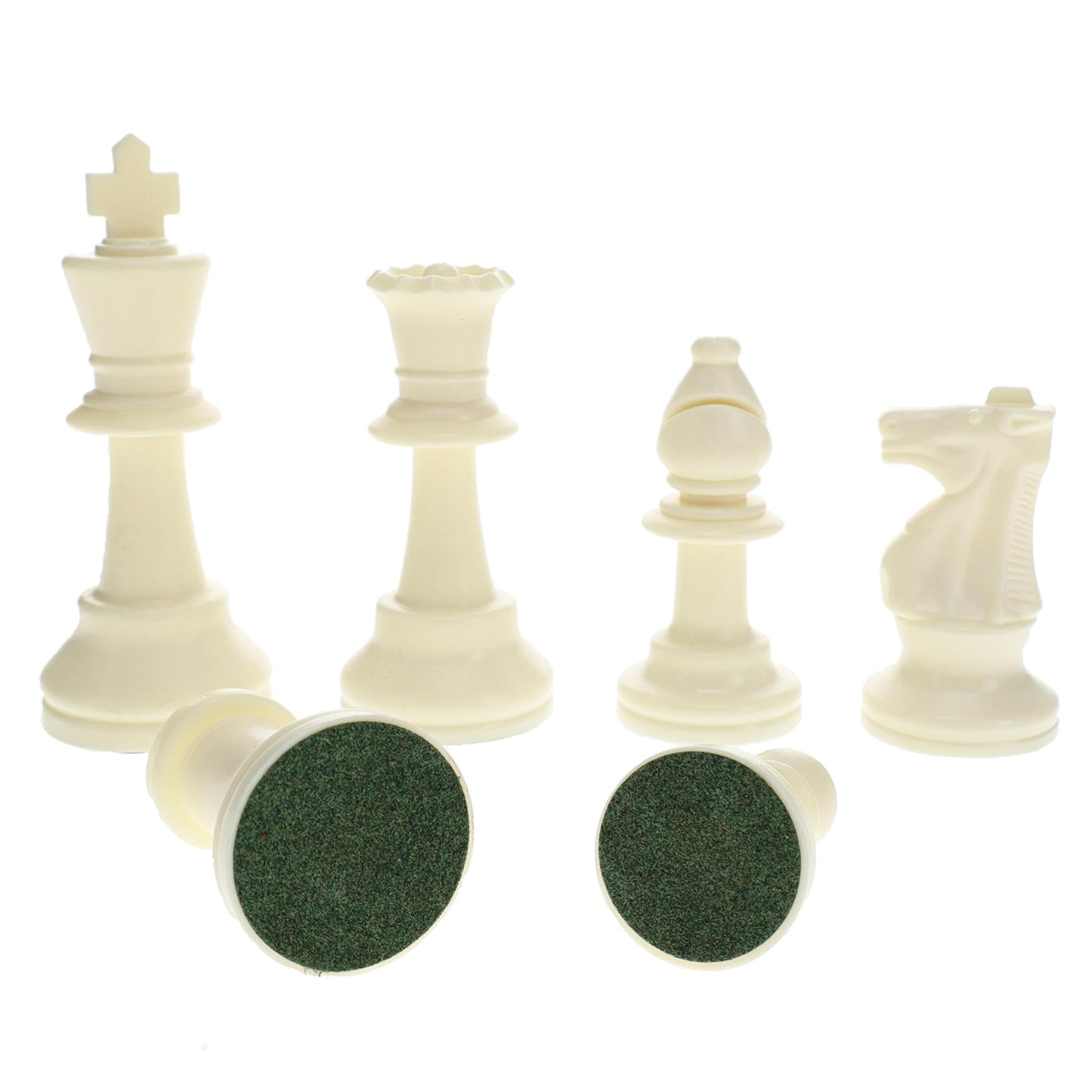 We Games Color Bright Plastic Staunton Tournament Chess Pieces With 3.75 In. King - Half Chess Set Of Chess Pieces Only, White