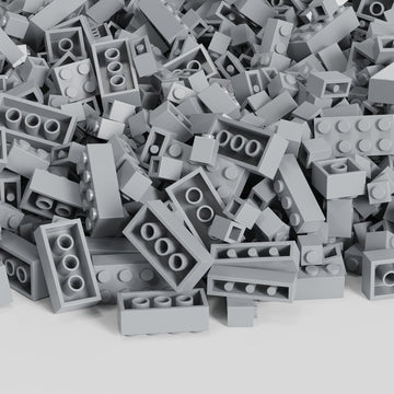 Webrick 300 Pcs Classic Building Bricks, Light Gray Bulk Bricks,Compatible With Major Brands Parts And Pieces, Creative Building