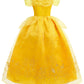 Syoimy Princess Dress For Girls Princess Dress Up Costume For Kids Halloween Cosplay Birthday Party With Accessories