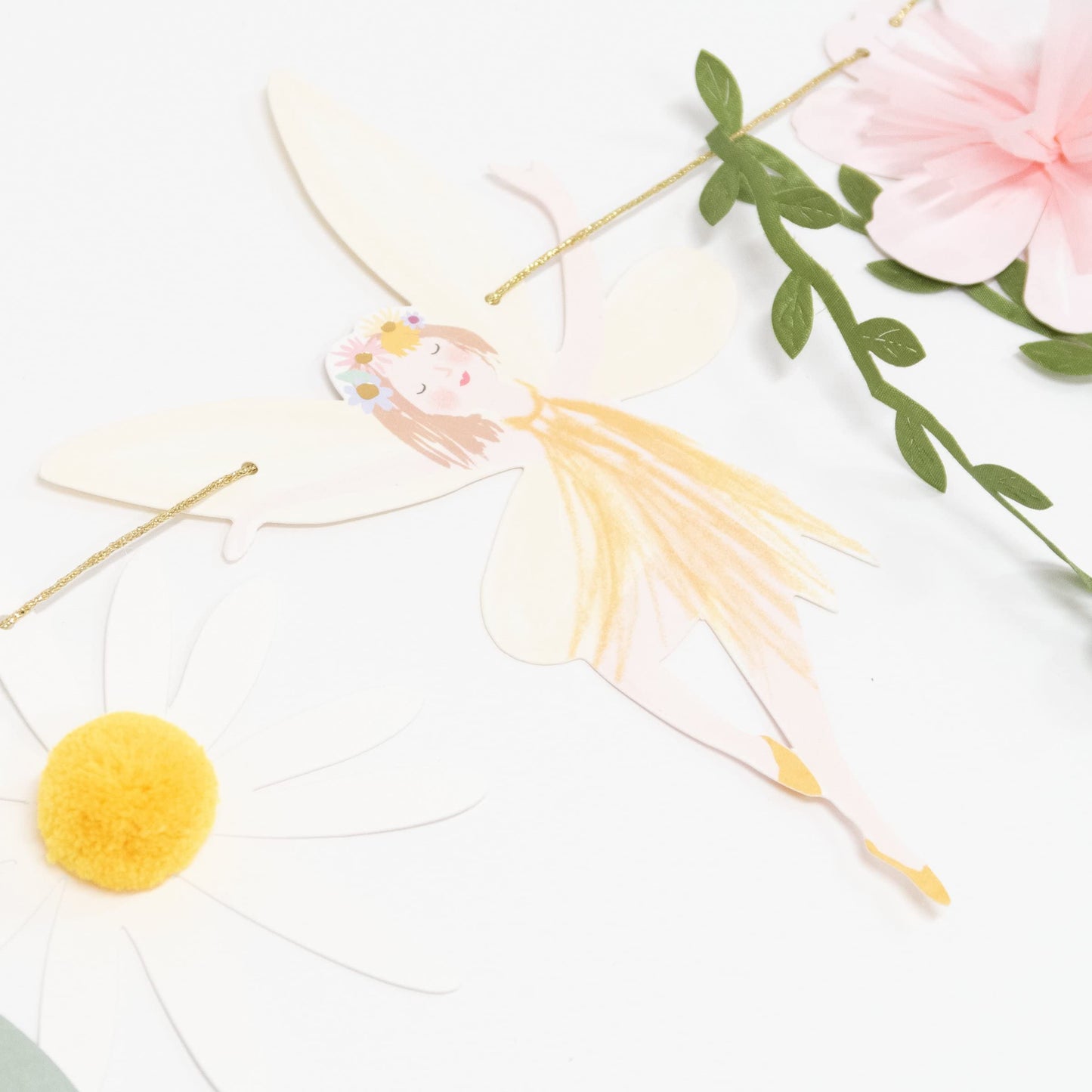 Meri Meri Fairy Garland - 10' Multicolored Paper Party Garland - Model 210628 for Fairy Party Decorations