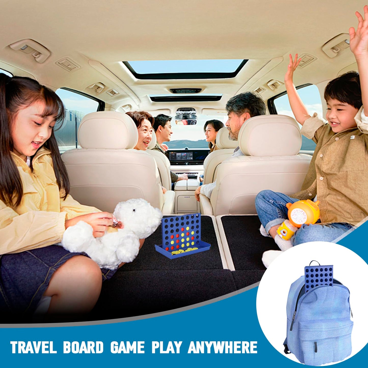 Pedolini 4 In A Row Connect Game Travel Board Game (Small) Mini 7X4.8 Inch