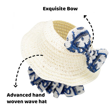 Doll Clothes for 17cm Dolls  enhanced Handmade Fashion Clothes 3 Piece Set Including a Weaving Hat  Clothes and Bow with High-End Dolls Accessories for Play & Display - Pure Blue (No Doll No Logo)