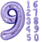 40 Inch Giant Purple Number 9 Balloon, Helium Mylar Foil Number Balloons For Birthday Party, 9Th Birthday Decorations For Kids,