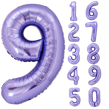 40 Inch Giant Purple Number 9 Balloon, Helium Mylar Foil Number Balloons For Birthday Party, 9Th Birthday Decorations For Kids,