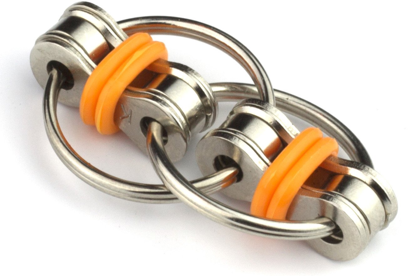 Tom'S Fidgets Original Flippy Chain Fidget Toy - Perfect For Adhd, Anxiety, And Autism - Bike Chain Fidget Stress Reducer For Adults And Kids (1, Orange)