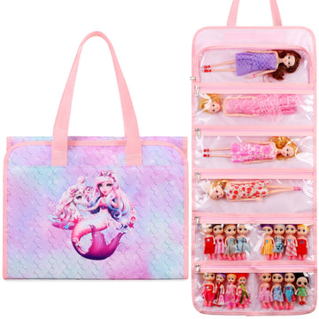 Jianya Dolls Storage Bag Toys Display Carrying Storage Organizer Clear View Compatible With All Surprise Dolls Small Toy, Mermai