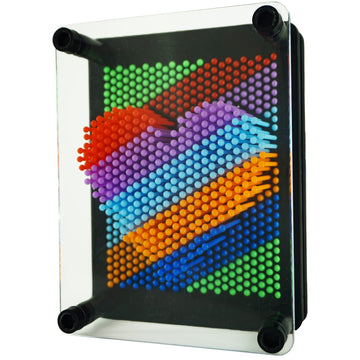 3D Pin Art Sensory Toy Size 5X3.7 Inches Needles Pin Impression Toy Intellectual Fun Rainbow Toys, Rainbow