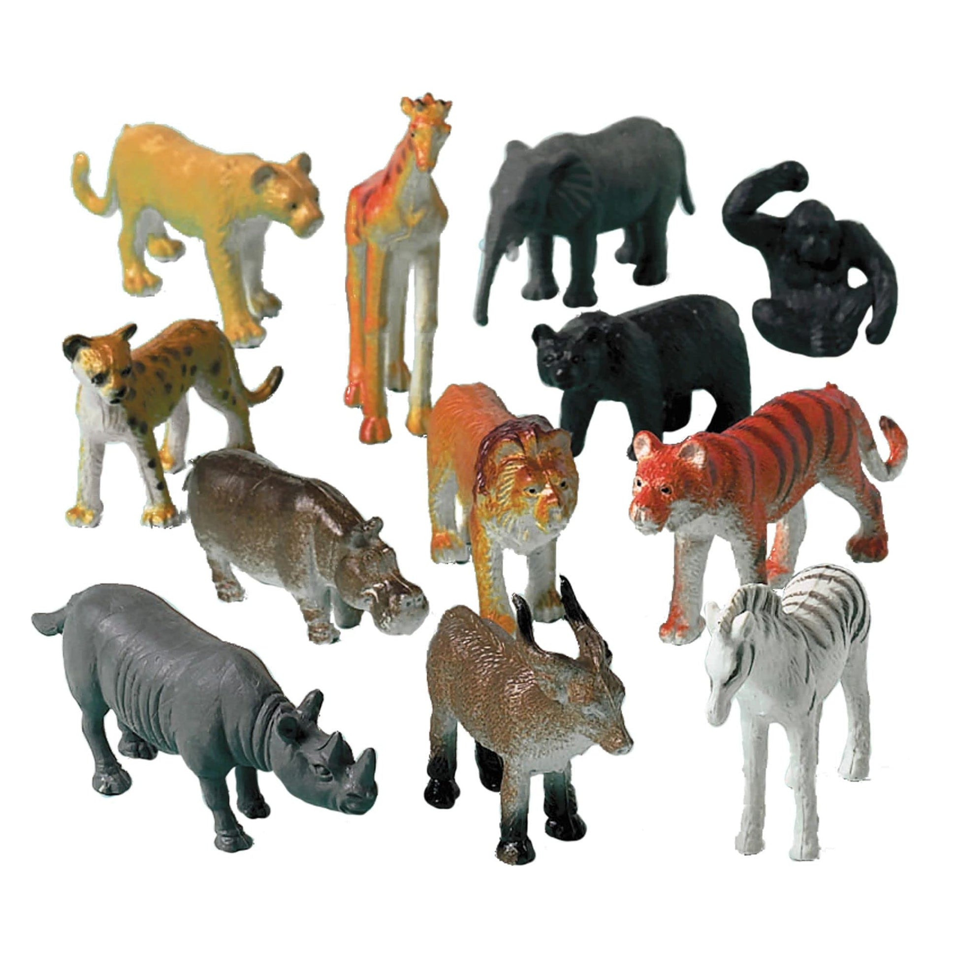 Jungle Animal Value Plastic Favors - 2' (12-Pack) - Perfect For Birthday And Theme Parties
