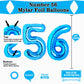 Uwpvowsr Blue Number 56 Balloons 40'' Foil Number Balloon 56Th Birthday Balloons Digit 56 Helium Big Balloons For Birthday Party