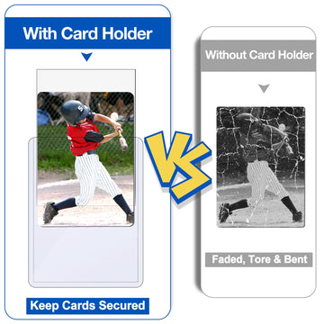 100 Topload Card Holder And 100 Clear Sleeves, Sooez 35 Pt Topload Card Protectors, 3'' X 4'' Hard Plastic Card Sleeves Baseball