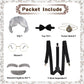 Fraiieon 1920S Old Man Costume Set For Kids - 100Th Day Of School Grandpa Cosplay Accessories (Wig, Glasses, Bow Tie, Suspenders