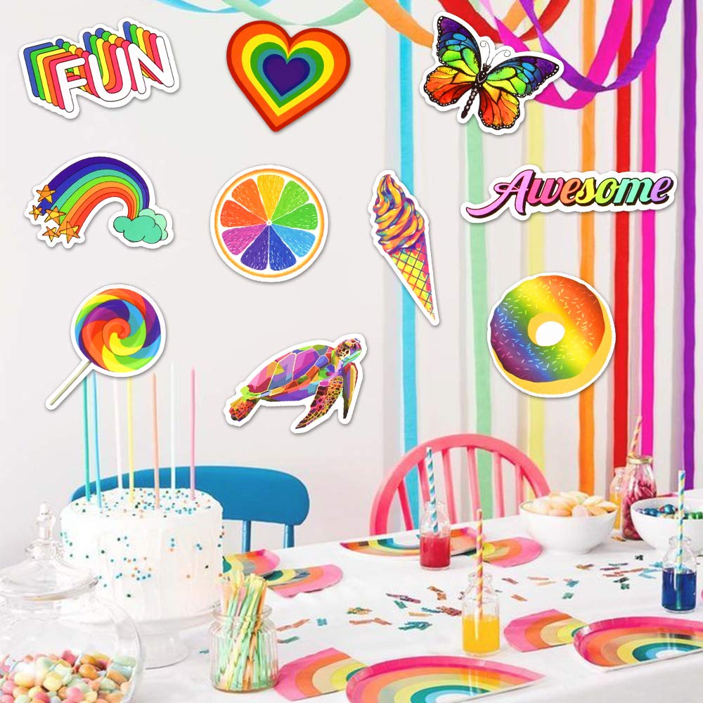 SUSIHI Rainbow Vinyl Stickers Set - 50 Pcs for Water Bottles & Laptops - Durable PVC LGBTQ Pride Design
