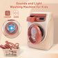 Deao Toy Washing Machine & Vacuum Playset For Kids, Mini Washing Machine Laundry Set For Kids,Dollhouse Furniture Laundry Room W
