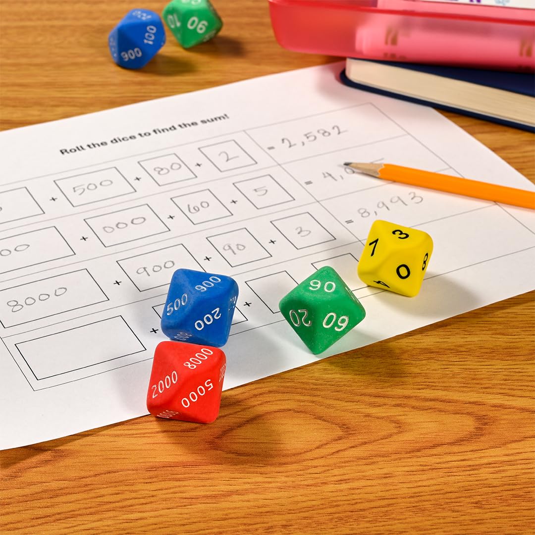 Learning Advantage 7429 Place Value Dice (Pack of 12)