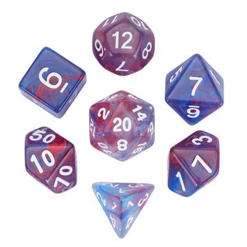 Poludie 7-Die DND Dice Set Polyhedral Dice Set with a Leather Dice Bag, D&D Dice Set for Dungeons and Dragons, RPG Table Games (