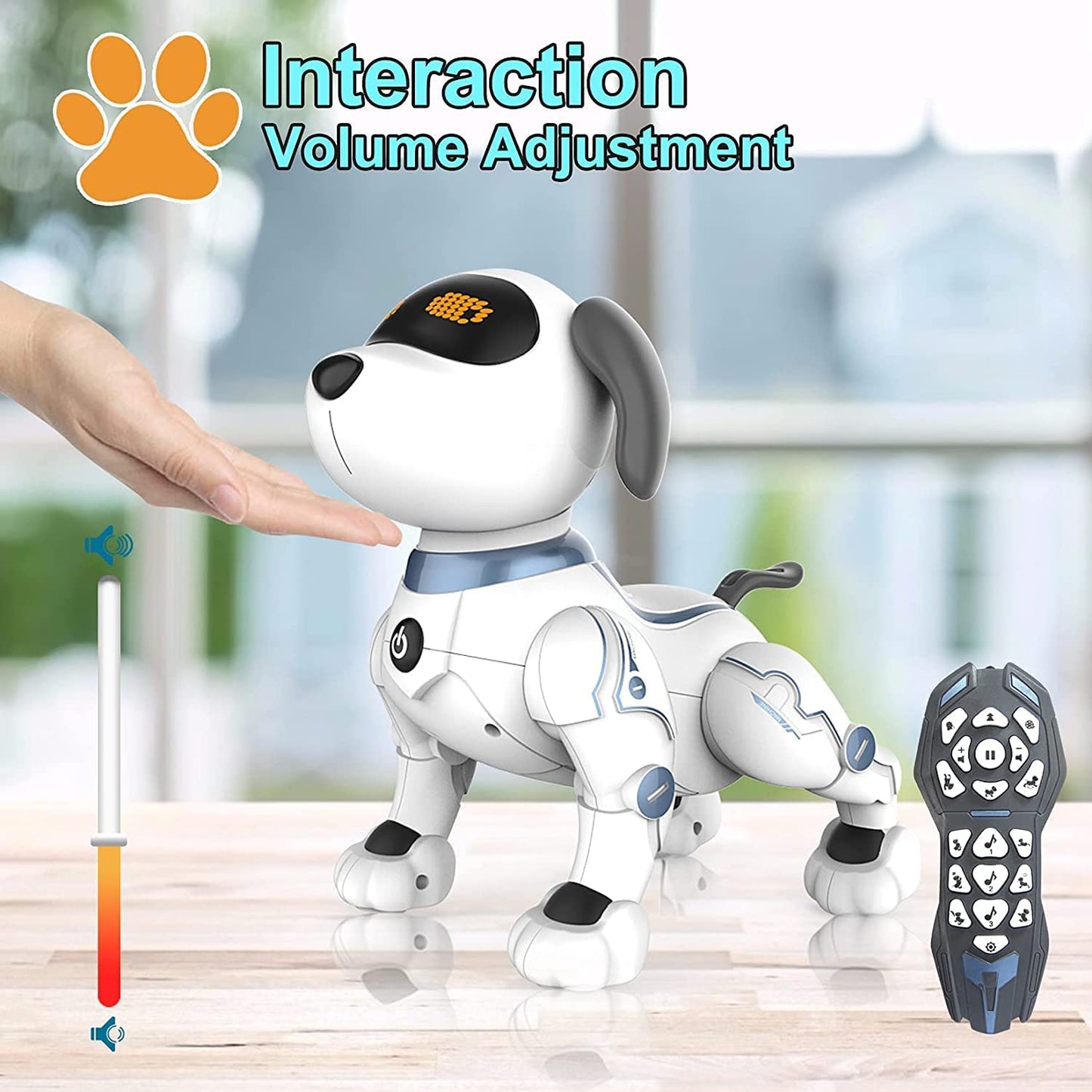 okk Robot Dog Toy - Remote Control Programmable Puppy, Interactive Voice Control, 5.7" Plastic, Model K16, Gift for Kids