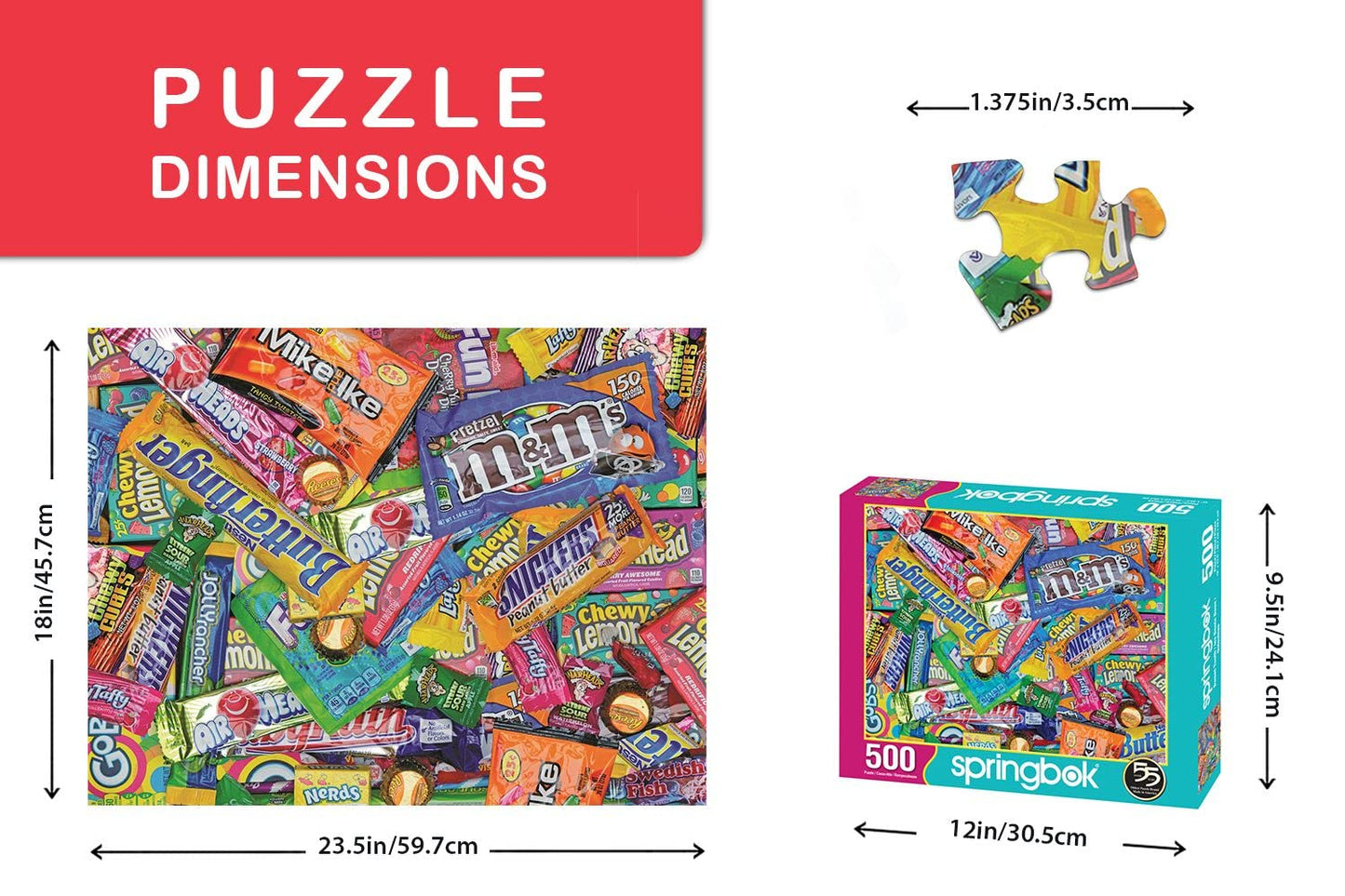 Springbok 500 Piece Jigsaw Puzzle - Sweet Tooth, Engineered Wood, Multi Color, Model 33-01541