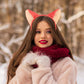 Christmas 5pcs Foxes Ears Headband Cute Fashion Plush Animal Ear Hair Hoop Cosplay Costume Headdress for Festival Birthday Hallo