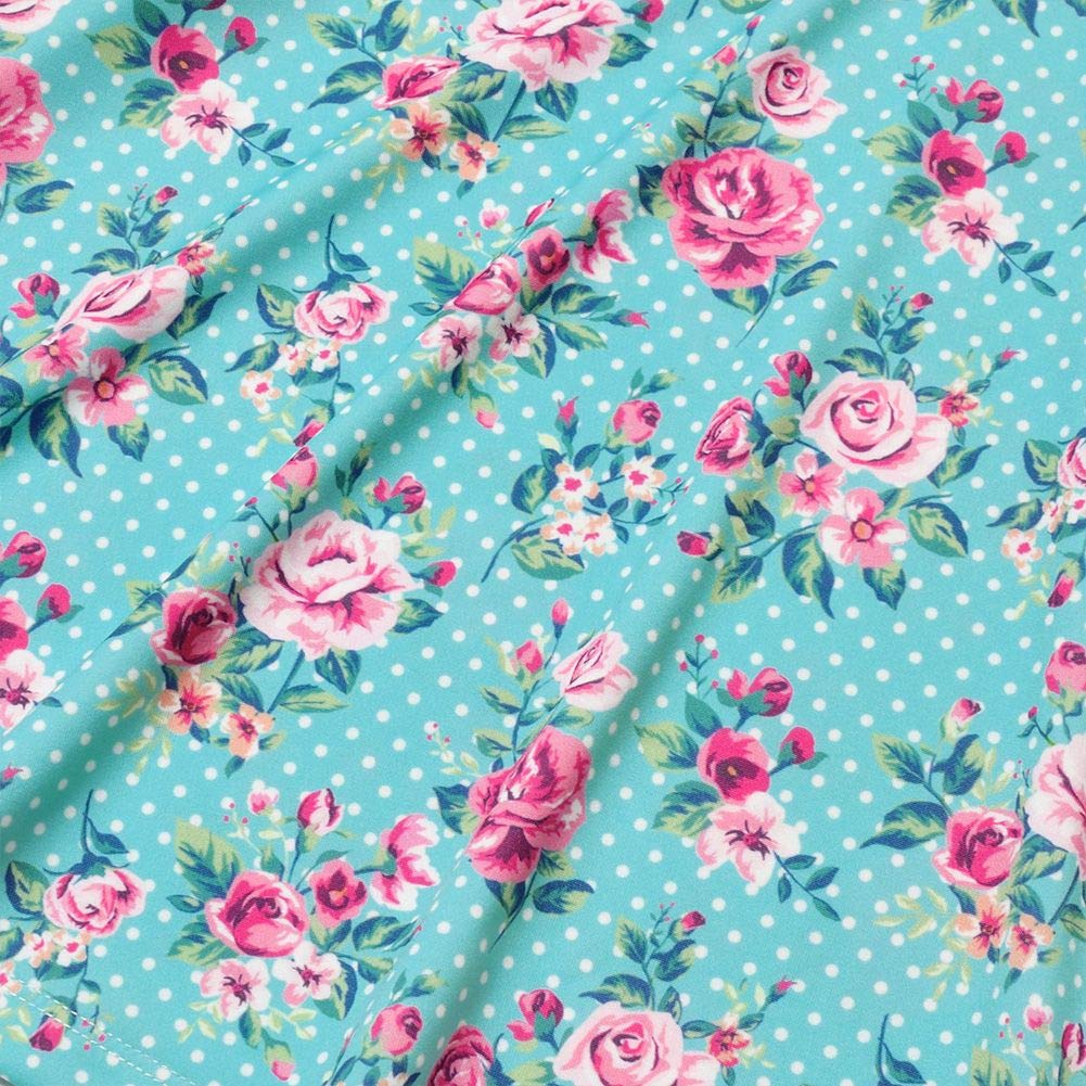 Jxstar Green Flower Dresses Matching Doll & Girls 5T 6T Birthday Party Gift Clothes