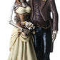 Ytc 8 Inch Steampunk Skeleton Wedding Couple Statue Figurine, Brown