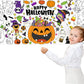 Haooryx Giant Halloween Theme Coloring Poster 4.6 x 2ft Jumbo Paper Happy Halloween Coloring Blank Banner with Pumpkin Witch Col