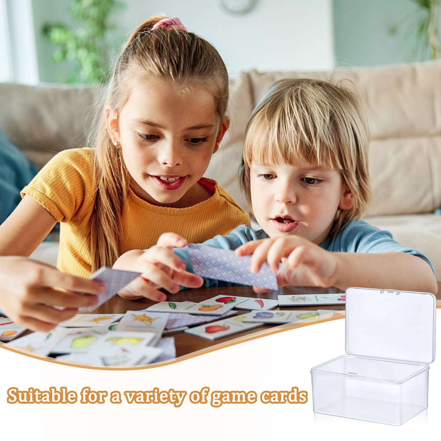 Qunclay 10 Pcs Playing Card Cases Trading Card Deck Case Clear Playing Card Box Playing Deck Card Storage Box Card Organizer Com