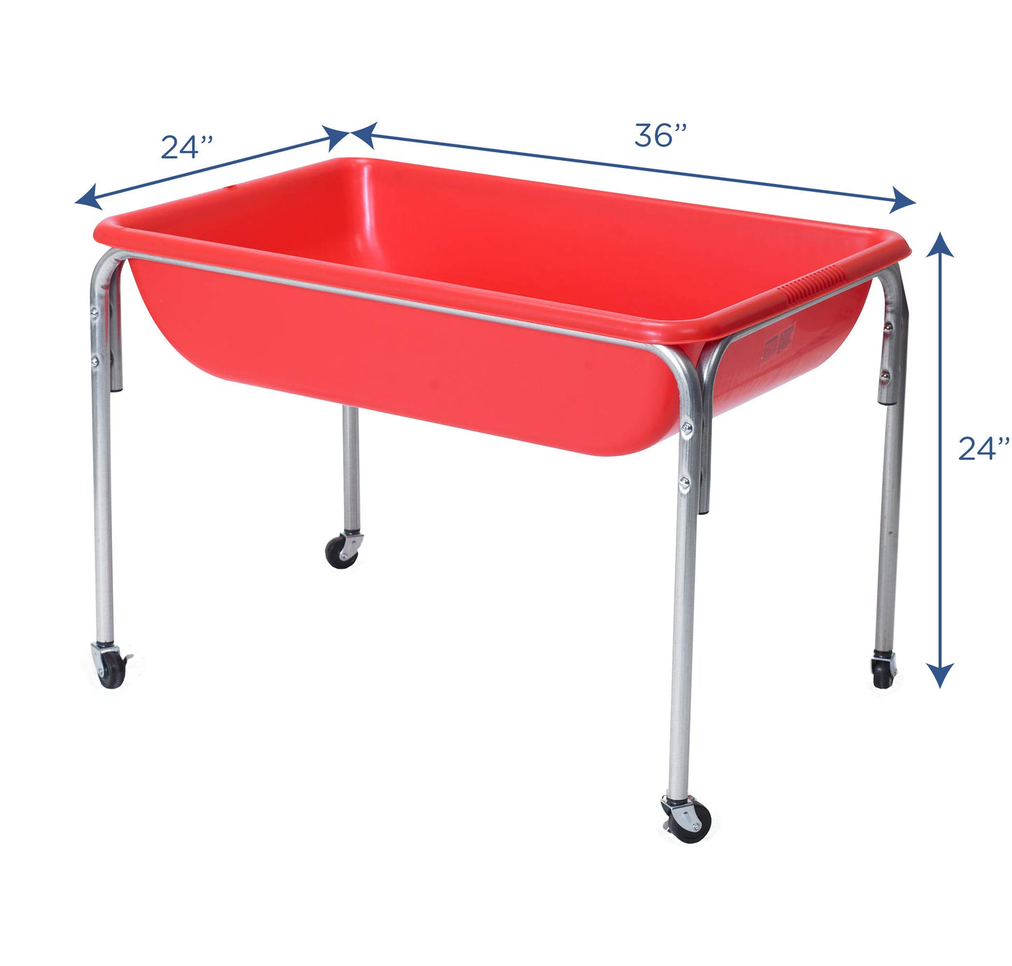 Children'S Factory 24'' Large Sensory Table, Portable Sandbox, Water Table For Kids, Red