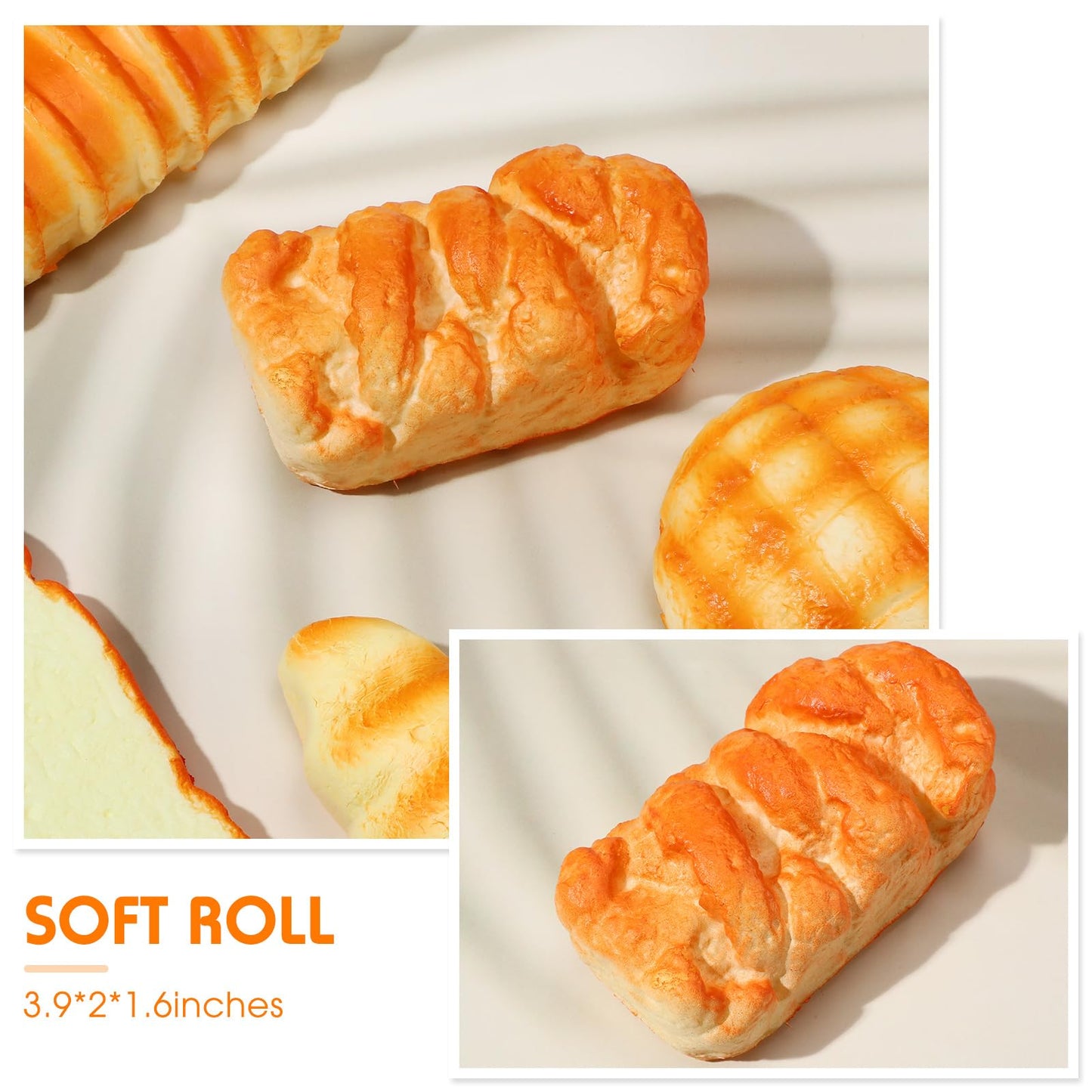 Foilswirl 5 Pcs Bread Stress Toy Soft Toast Bread Shape Toy Slow Rising Toy Anxiety Relief Food Toy for Kids mature-themed Tricky Funny Birthday Gifts Simulation Fake Food Stress Toy Balls(Style 1)