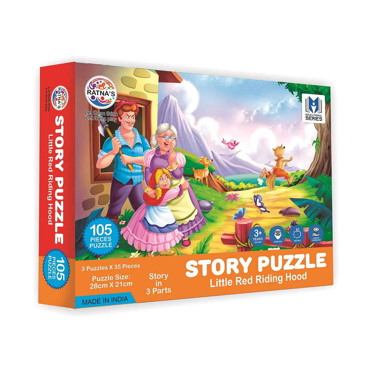 RatnaS Story Jigsaw A Little Red Riding Hood For Kids. This Pack Includes 3 Jigsaw Puzzle And A Story Book