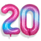 Rainbowq 20 Balloon Number 40 Inch For Women Big Starry 0-9 Foil Mylar Large Balloon Number 20 Happy 20Th Birthday Party Anniver