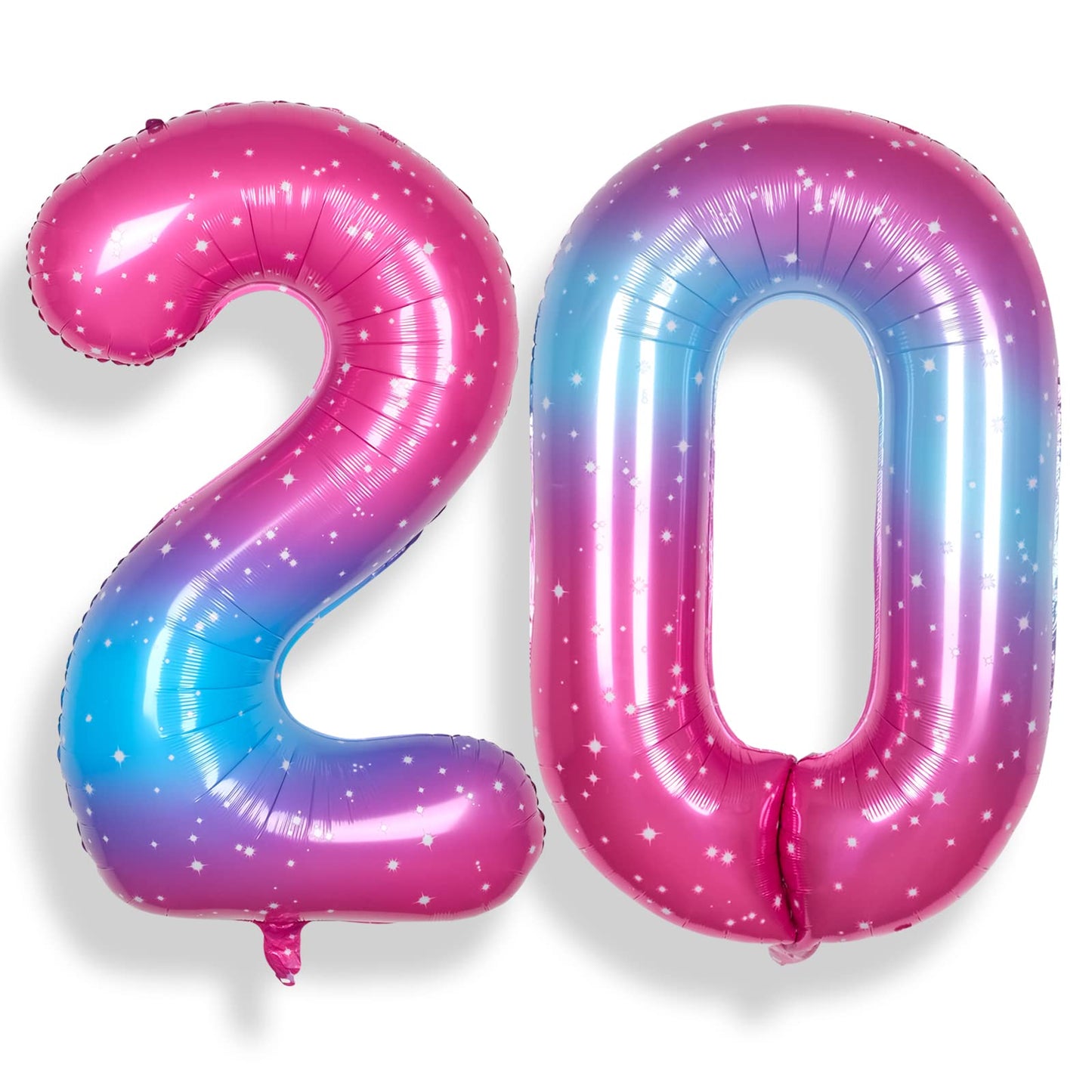 Rainbowq 20 Balloon Number 40 Inch For Women Big Starry 0-9 Foil Mylar Large Balloon Number 20 Happy 20Th Birthday Party Anniver