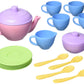 Green Toys Tea Set, Pink CB - 17 Piece Pretend Play, Motor Skills, Language & Communication Kids Role Play Toy. No BPA, phthalat