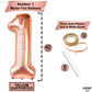 KatchOn, Giant Rose Gold 1 Balloon Set - 40 Inch | 1 Balloons for 1st Birthday | First Birthday Decorations for Girl | Number On