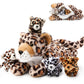 Silipull 5 Pcs Cheetah Stuffed Animals for Kids Large Mommy Cheetah Plush with 4 Baby Leopard Plush Toys in Tummy for Girls Boys