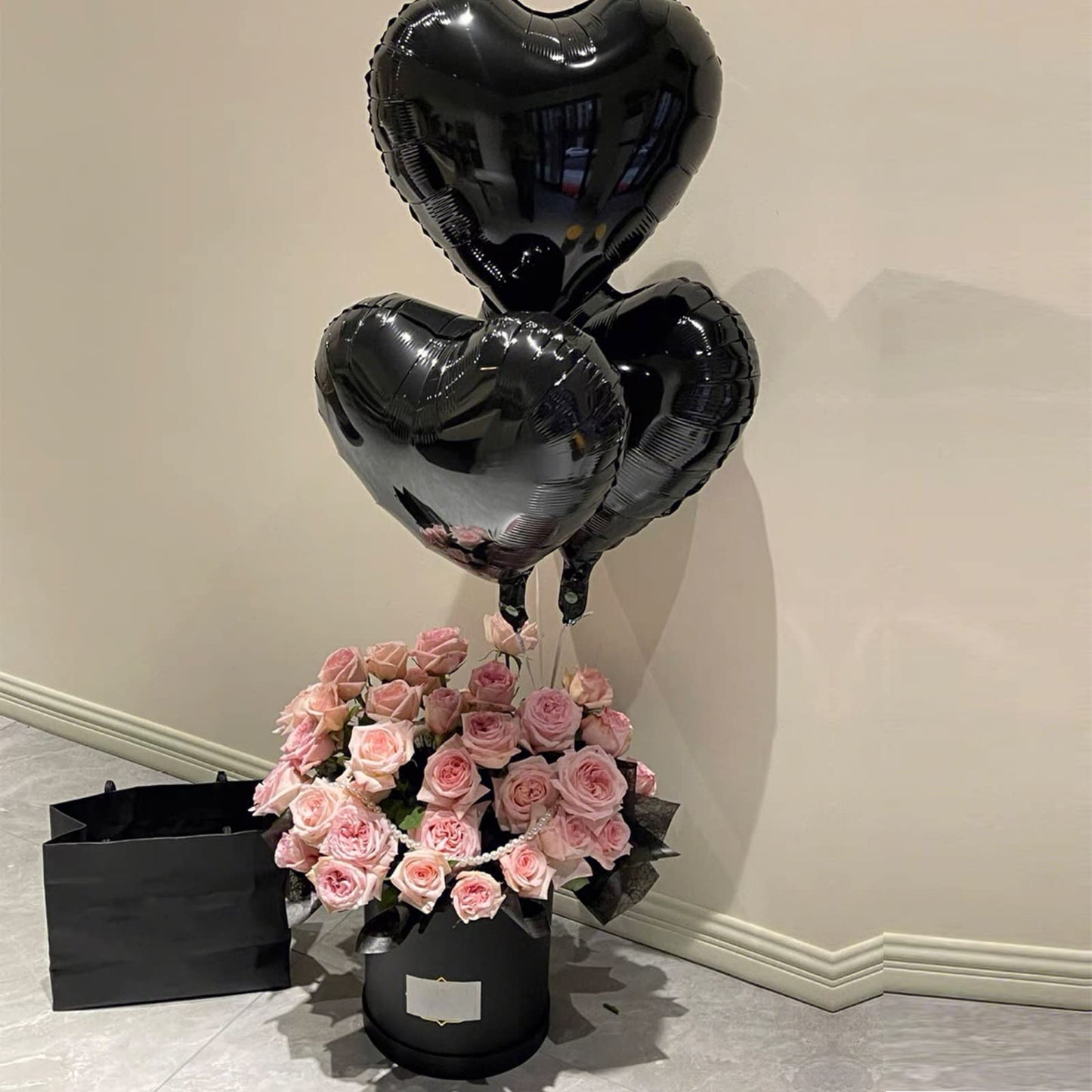 30 Pcs Black Heart Balloons 18In Foil Heart Shaped 18 Inch Balloons Helium Mylar Balloons Foil Balloon Decoration For Women Girl